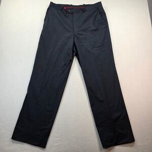 Alfani Men's Slim Fit Wool Blend Dress Pants Charcoal Pinstripe 36R 30 Inseam